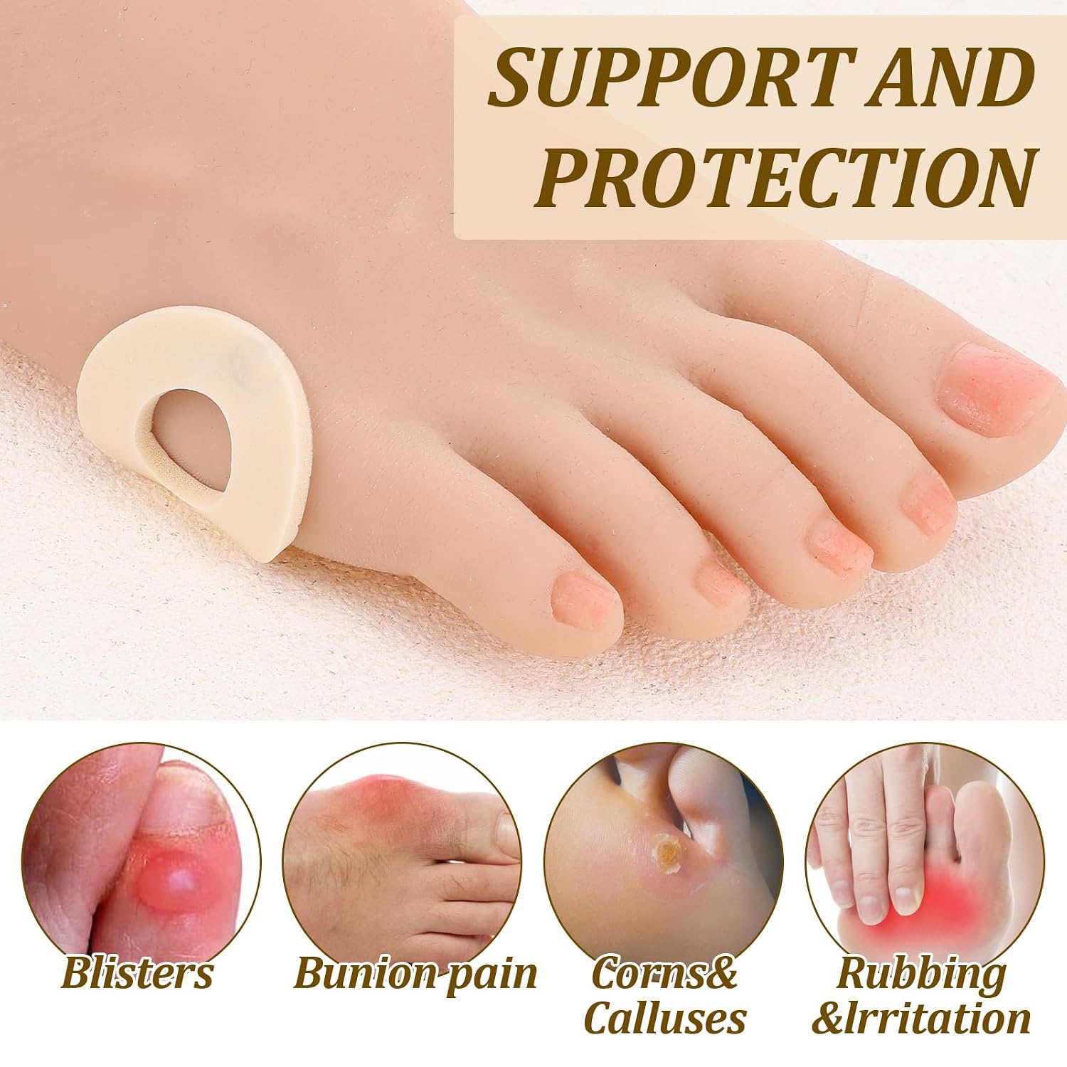 60 Pcs Callus Cushions for Foot, Soft Foam Foot Callus Cushions Adhesive Foam Pad Corn Round Feet Corn Pads Corns Protectors for Men Women Toes Heel Pain Relief Feet Care