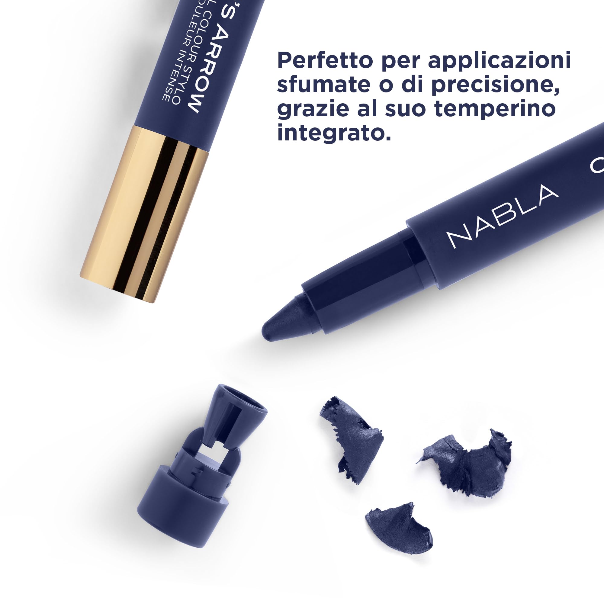 NABLA Cupid's Arrow Longwear Styl, Midnight Blue | Długo utrzymująca się i wysoka pigmentacja ołówek Stylo | Wielofunkcyjna wkładka, cień do powiek lub szminka, kremowa, wygodna konsystencja dla