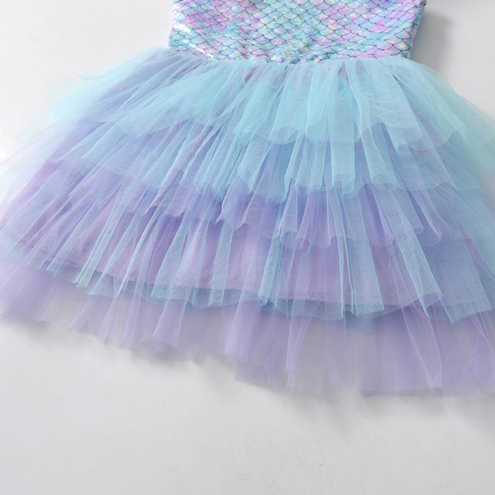 VIKITA Vestito Ragazze Principessa Sirena Colorata Costume Abiti