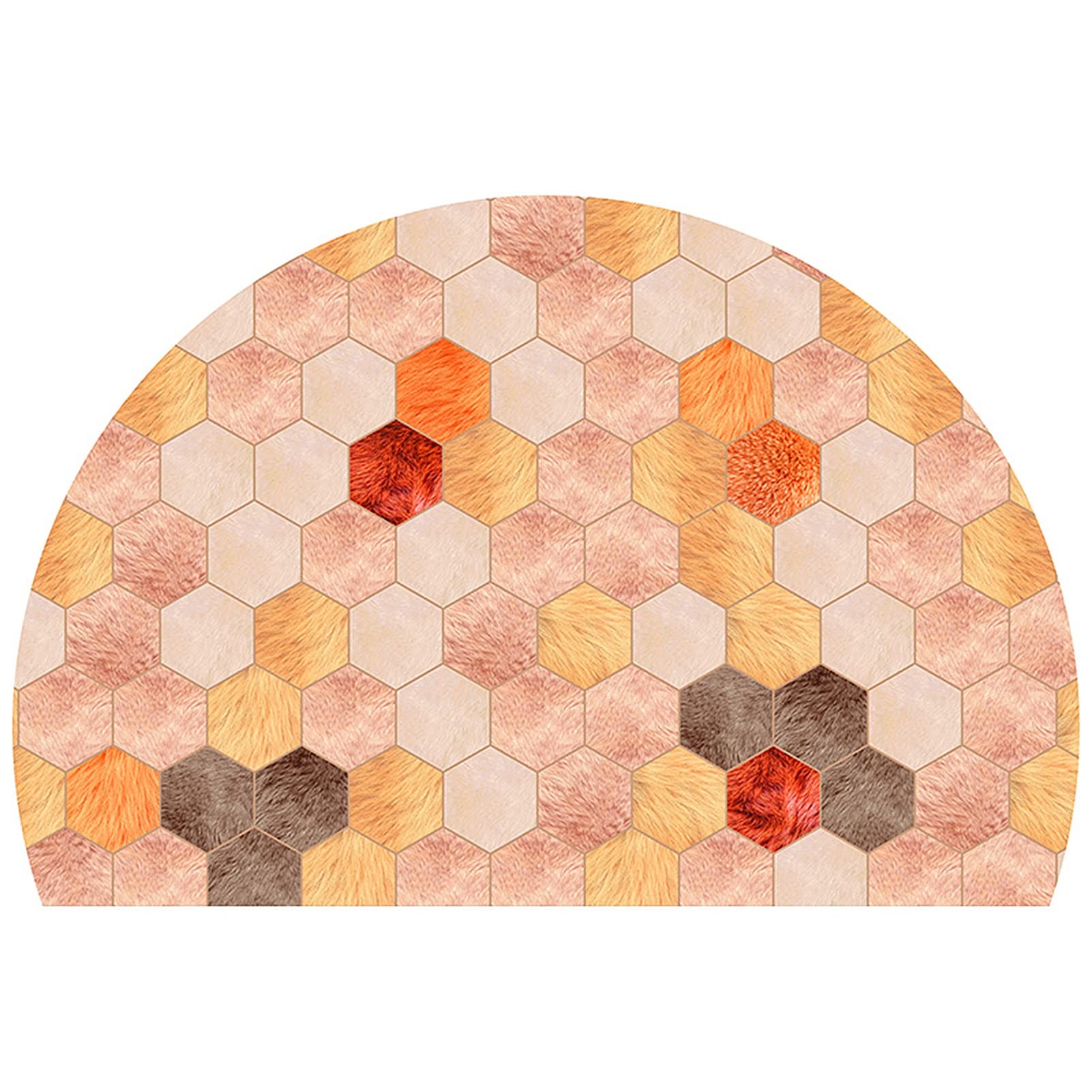 Tapis d'entrée absorbant paillasson antidérapant demi-cercle 80x120cm gratte-chaussures