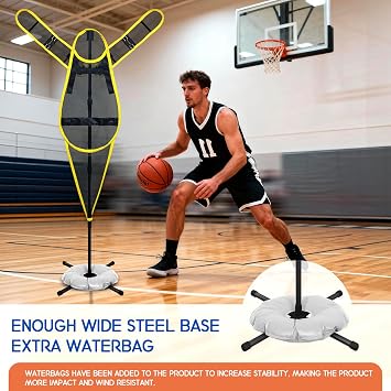 Adjustable-Arm Basketball Defense Dummy Portable Basketball Training Aid Indoor/Outdoor Shooting, Dribbling, and Defense Training Wall Youth and Adult Universal Training Equipment