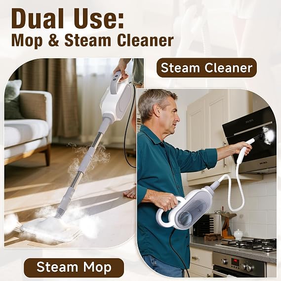 13-in-1 Steam Mop, Powerful Handheld Steam Cleaner with 13 Accessories