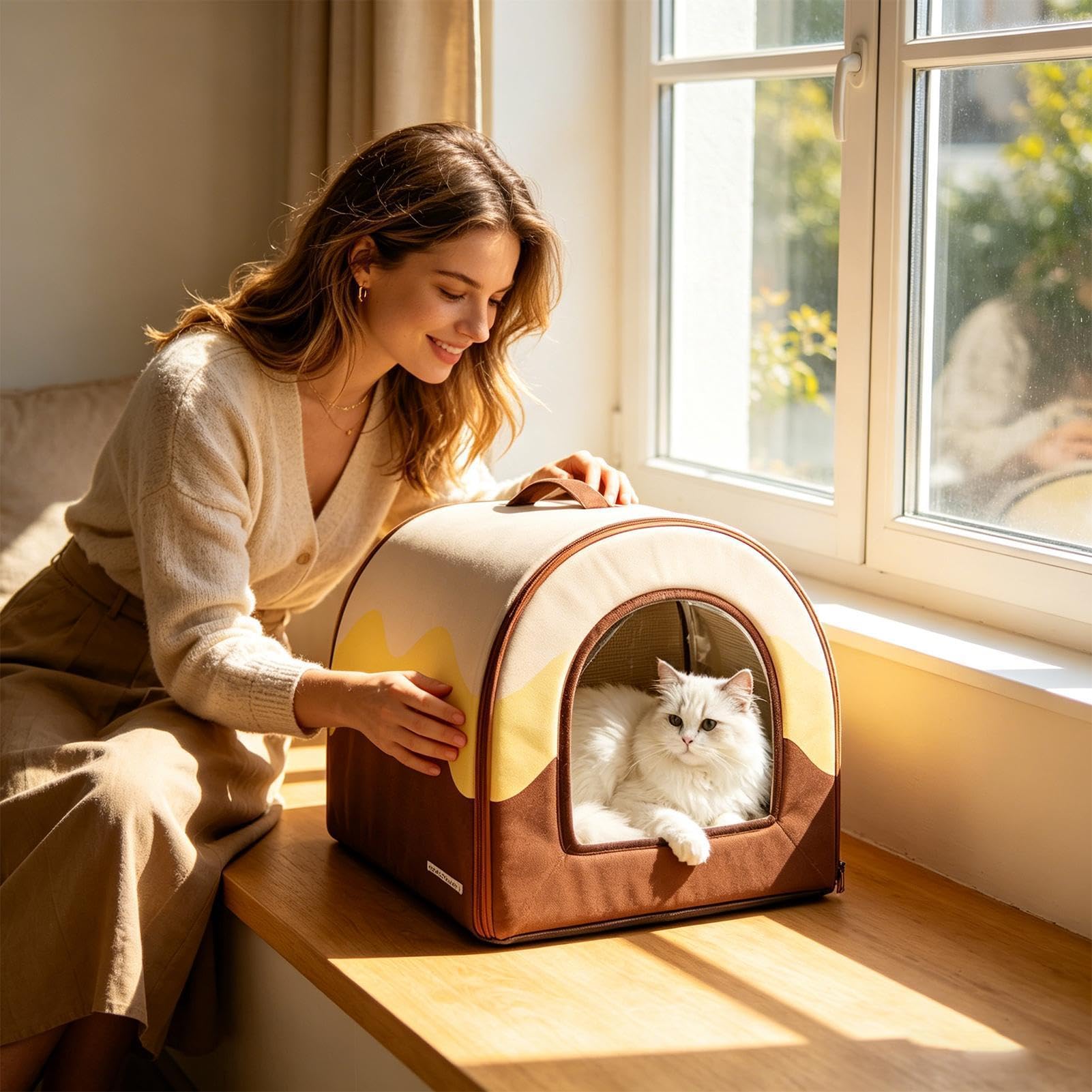 Casa Raffrescante per Gatti Cuccia Chiusa per Gatto | Lettino Fresco per Cani all'Aperto per Proprietari di Animali, Addestratori, Amanti degli Animali, Ufficio Domestico Camera