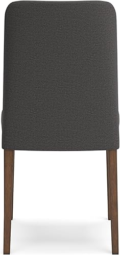 Miniatura 5 de Signature Design by Ashley Lyncott Silla auxiliar tapizada contemporánea para comedor con cojín de espuma, 2 unidades, gris oscuro y marrón