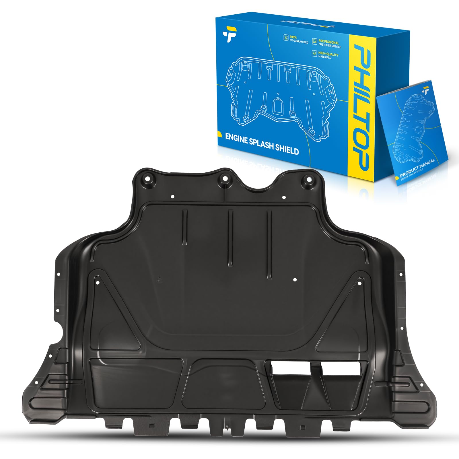 PHILTOP Front Lower Engine Splash Shield Under Cover Compatible with 2015-2019 Volkswagen e-Golf, 2015 Golf 2.0T L 4 VW1228137