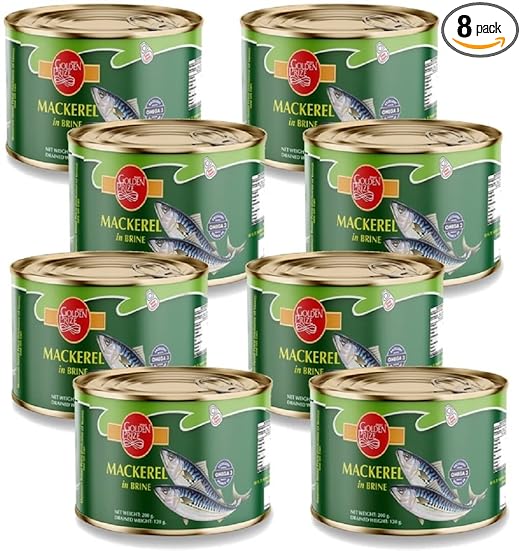 Golden Prize Mackerel in Brine, 200g(Pack of 8)