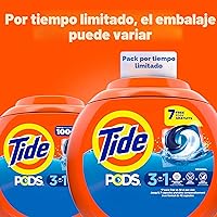 Vista 2 de Tide PODS detergente para ropa en cápsulas, removedor de manchas 3 en 1, combatiente de olores, protector de color, 42 unidades, compatible con HE