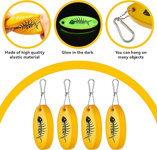 Miniatura 9 de Llavero flotante de espuma ovalada que brilla en la oscuridad, llavero flotante para pesca, deportes al aire libre