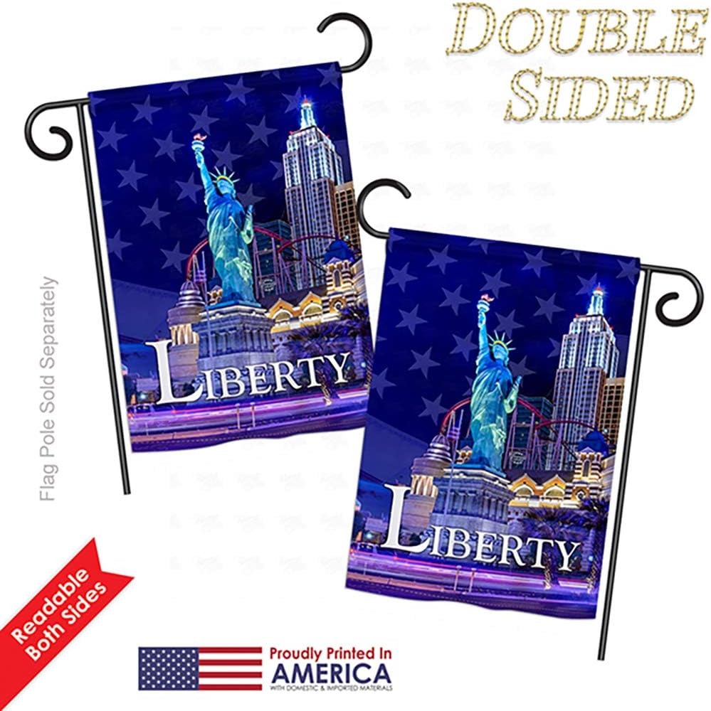 Freedom of Liberty Garden House Flags Set Americana Star and Stripes Patriotism Independence Memorial United State American Small Decorative Gift Yard Banner Double-Sided Made In USA 28 X 40