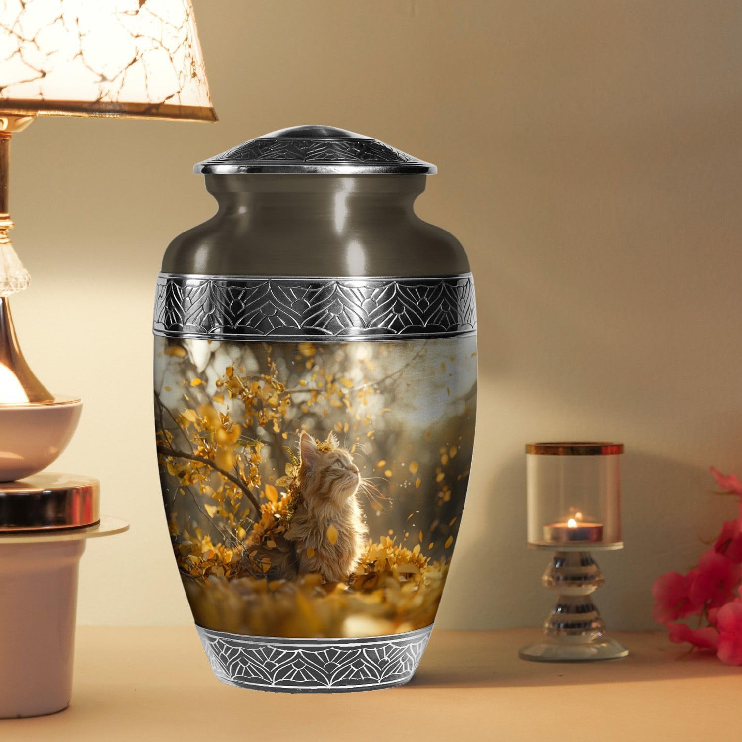 Cat Urn-Urns for Human Ashes Large Adult- Burial Urns for Ashes - Ash Urns for Humans - Cremation Urns for Men - Urn for Ashes Adult Male - Funeral Cremation Urns for Ashes