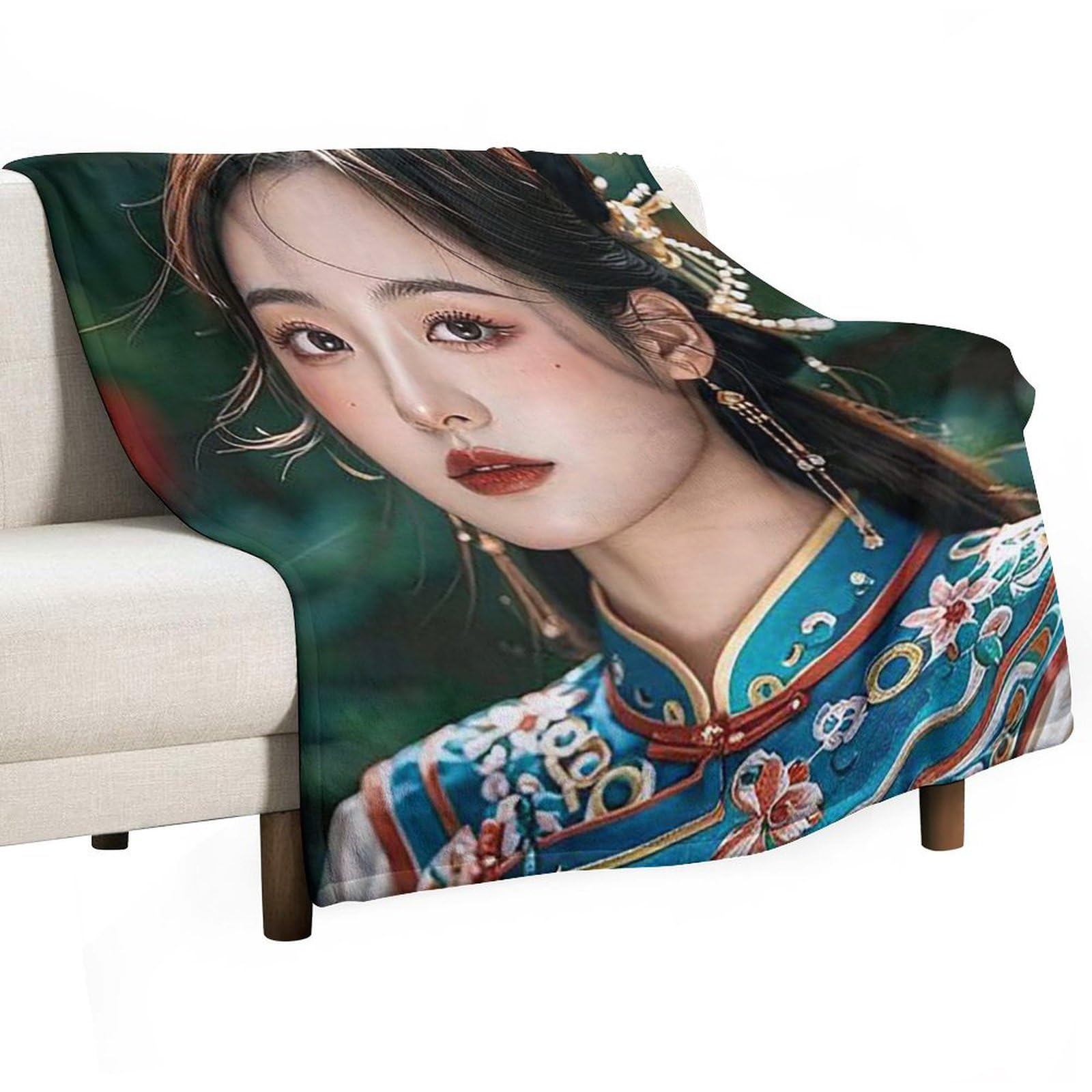 Couverture flanelle Princesse Tang lavable en machine sans peluches ni plis