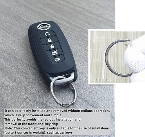 Miniatura 4 de 2 fundas de silicona para llavero remoto inteligente de 5 botones para Nissan Pathfinder Rogue 2024 2023 (negro y gris)