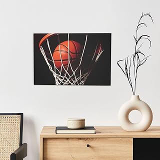 Basketball Wall Art Posters Modern Prints Painting Framed Pictures Artwork Decoration For Living Room Kitchen Bathroom Office Ready To Hang 8"X12"