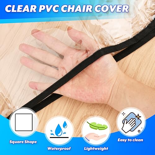Miniatura 4 de Cosmos 2 fundas protectoras para silla de salón, de plástico transparente, funda cuadrada para silla de peluquería, protector para la mayoría de