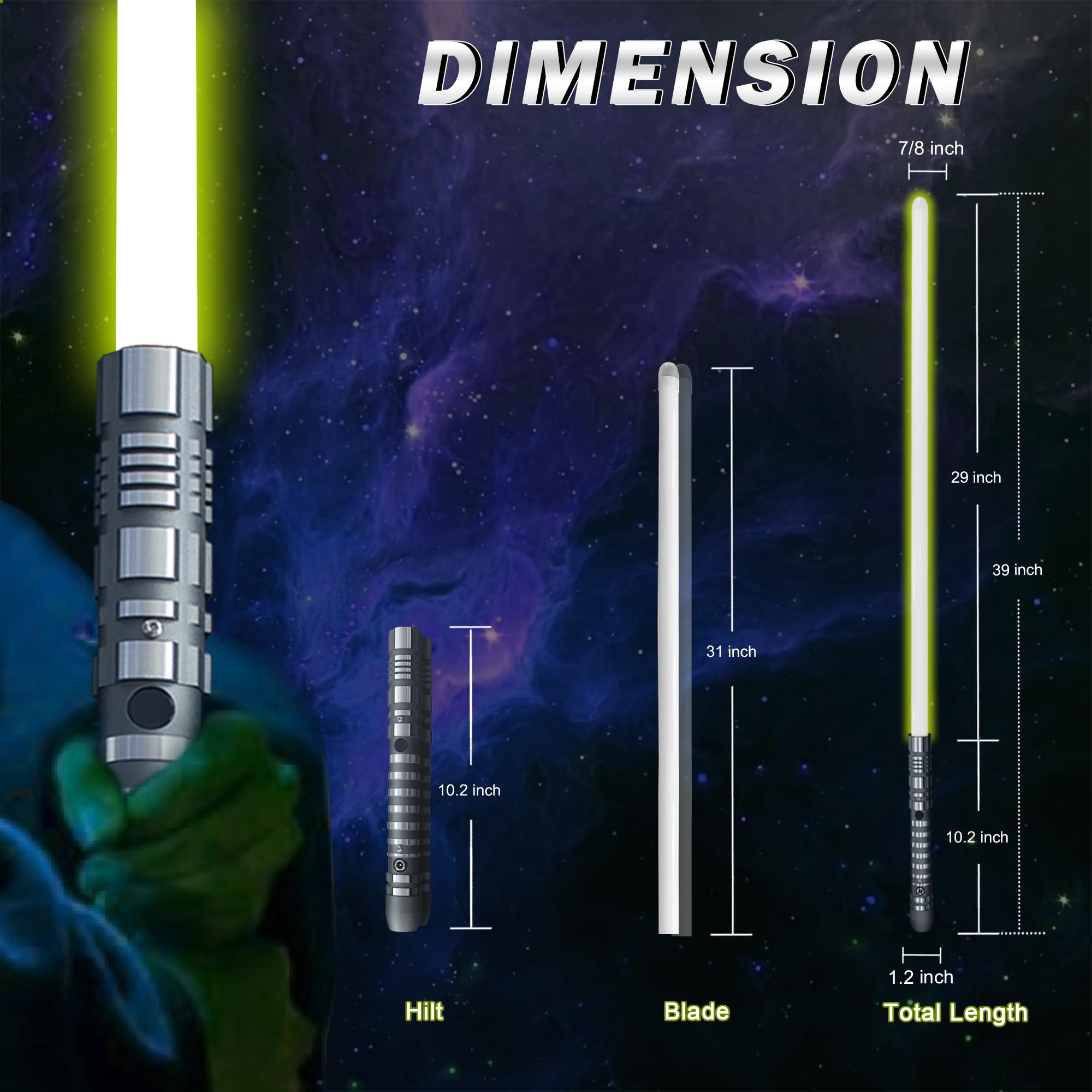 Spada laser Led Light Metal Alluminio Hilt, Fantasma Premium 3 modalità Sound Force FX Grey Hilt Series cambia colore Duello spada laser ( Grey Hilt )