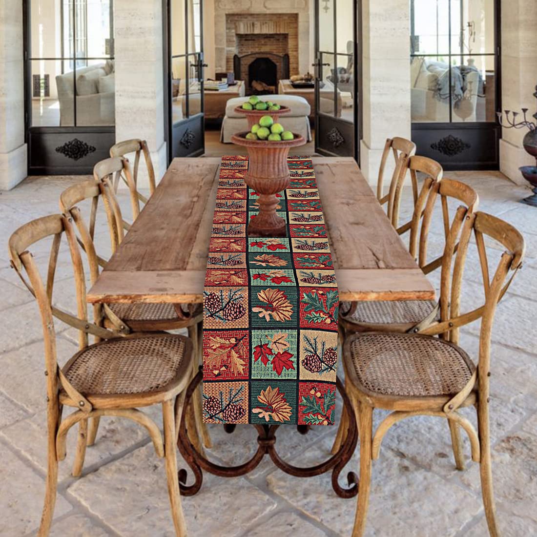 PRAKARTIK BY INDUARTS Tropical Eco-Friendly Cotton Dining Table Runner β Reusable, Machine Washable , Everyday Use Multicolor Rectangular Runner, 180 cm Runner (30X180 cm) 1