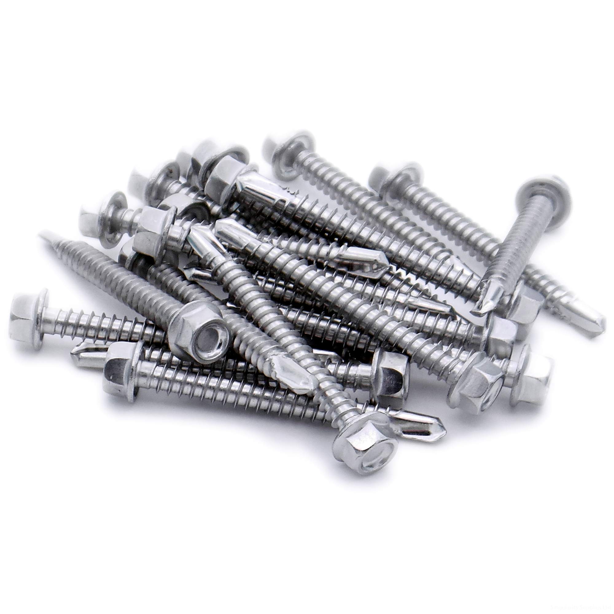 Singularity Supplies No.14 X 1.8 (6.3Mm X 45Mm) Hex Self-Drilling Screw (Flanged) - Stainless Steel (A2) (Pack Of 10)