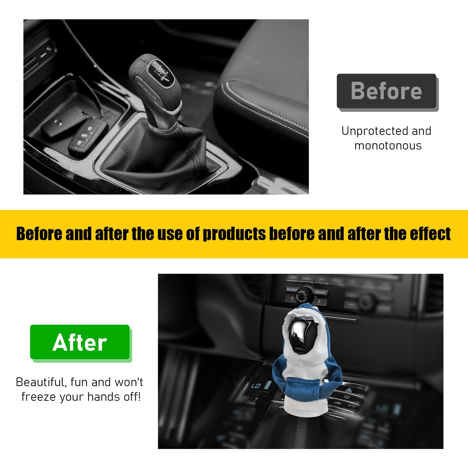 Figpade Shark Car Gear Shift Cover,Lovely Gears Shift Knob Cover For Protecting