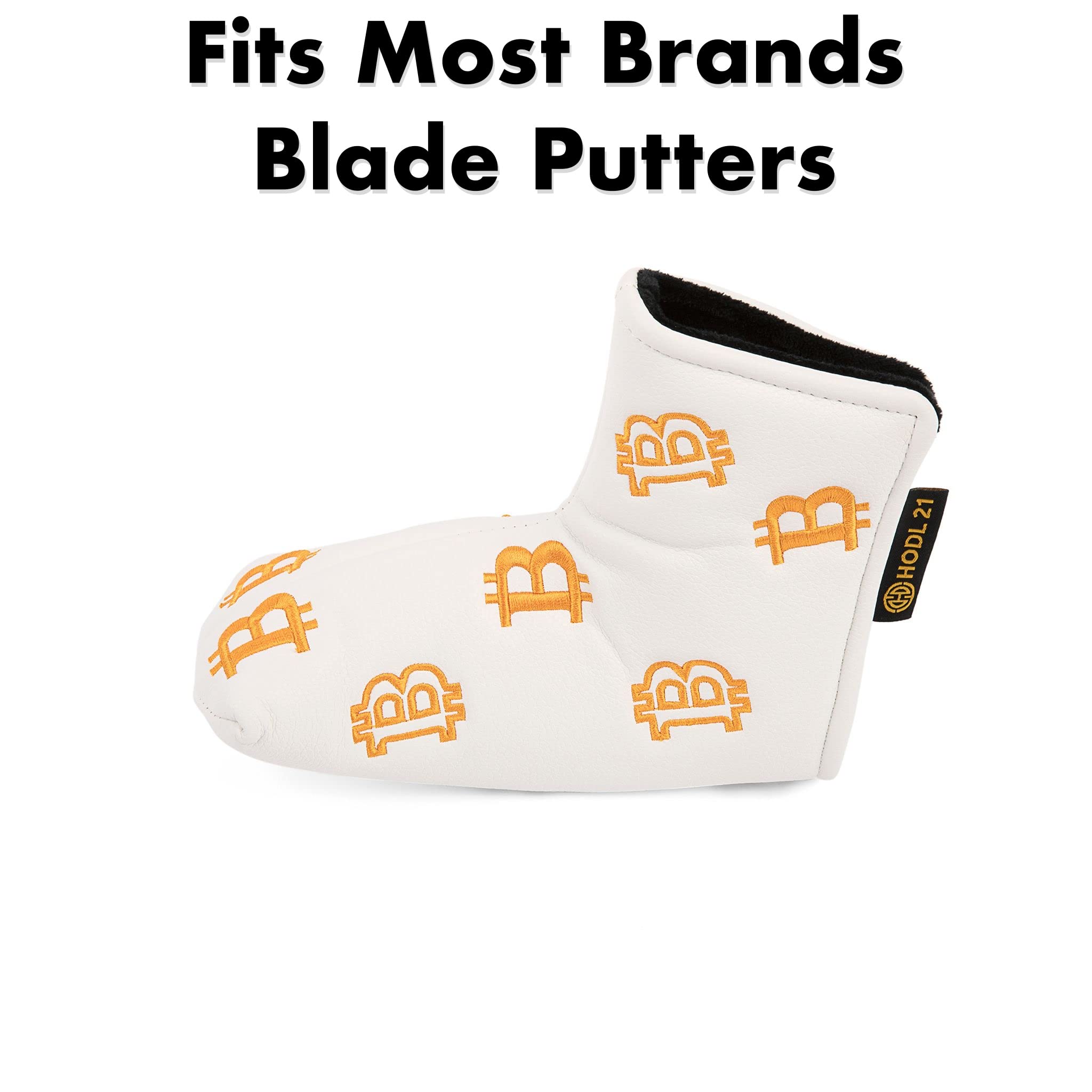 Bitcoin - Funda para putter de golf para putters de cuchilla, fundas para cabezas de golf para protección de clubes, accesorios de golf HODL 21, color blanco
