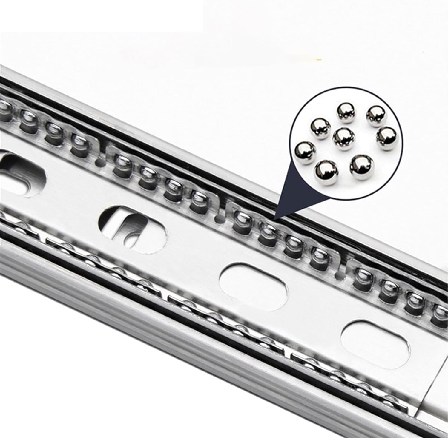 Heavy Duty Drawer Slides Drawer Stainless Steel Slide Rail Three-Section Damping Buffer Thickened Cabinet Wardrobe Mute(Buffer12inch(30cm))