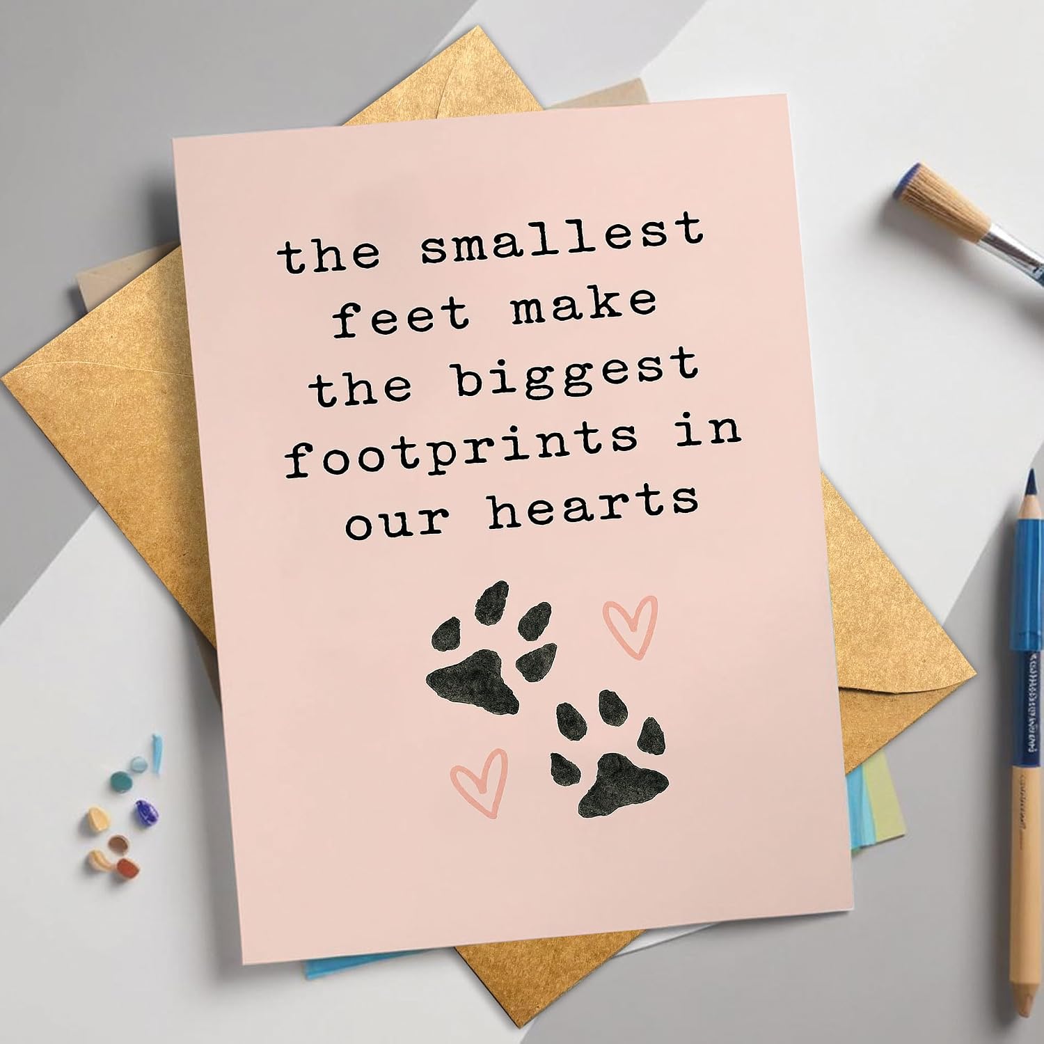 Pet Loss Sympathy Card, Smallest Feet Biggest Footprints Condolence Card image 5