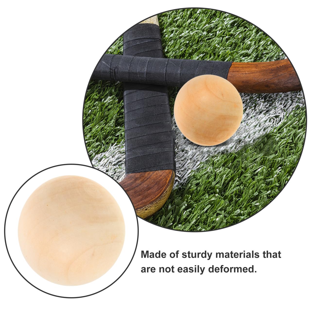 BESPORTBLE Lot de 15 balles de hockey en bois - Accessoire de hockey sur glace - Accessoire de hockey sur glace - Balles d'entraînement en bois - Pour l'extérieur - Beige