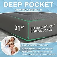 Vista 5 de JTE Twin XL Mattress Pad for Back Pain, 100% Waterproof Extra Thick Quilted Fitted Mattress Protector, Breathable Cooling Mattress Topper Bed Cover