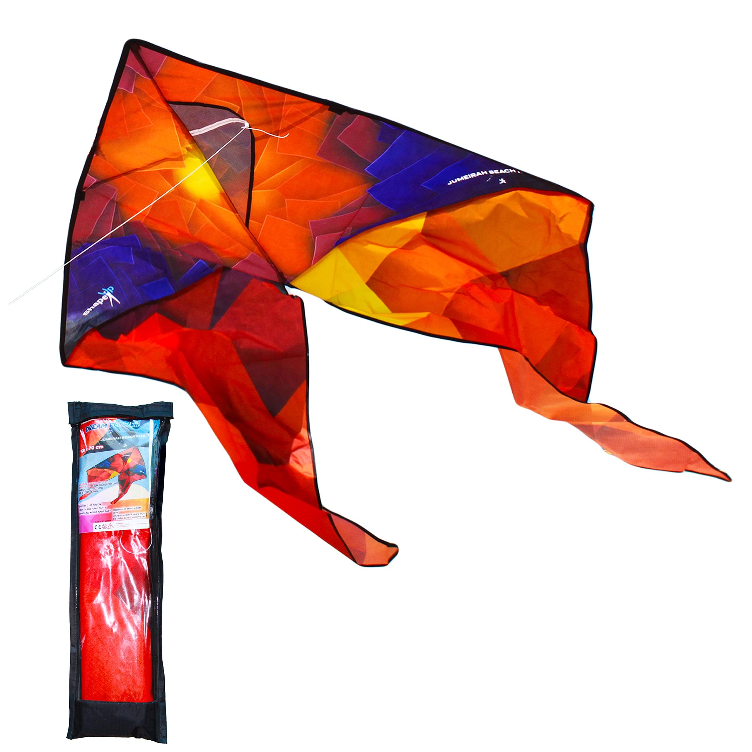 Single Line Beach Kite for Kids & Adults, Kites for Beginner with 1.6 Meter Strong Kite String with Winder Handle, Easy-To-Fly Lightweight Sport & Outdoor Toys Great for All Ages- Dream Flower