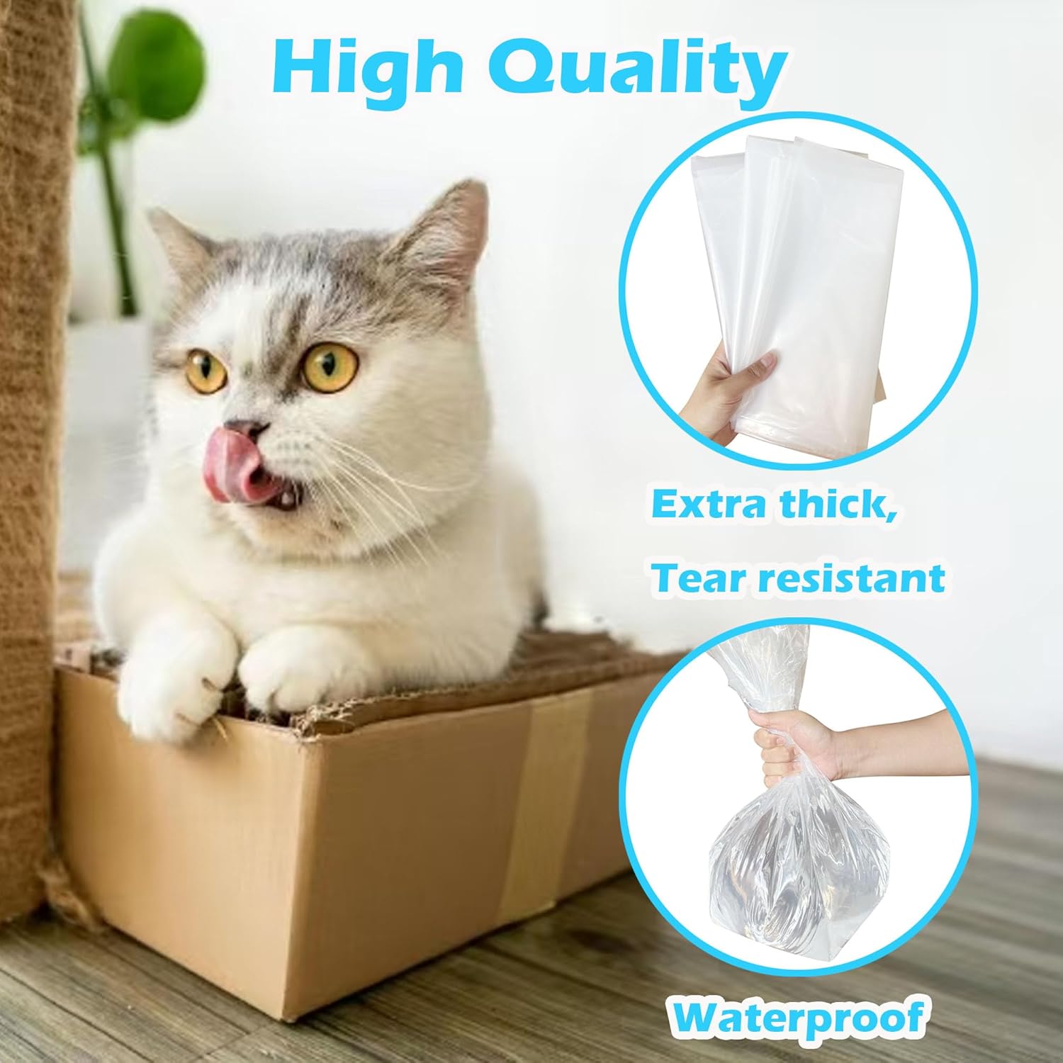 30 Pack Litter Box Liners Fit for IRIS Top Entry Cat Litter Box - Durable Thickened and Scratch-Resistant, Liners for Most Top Entry Litter Pan Models