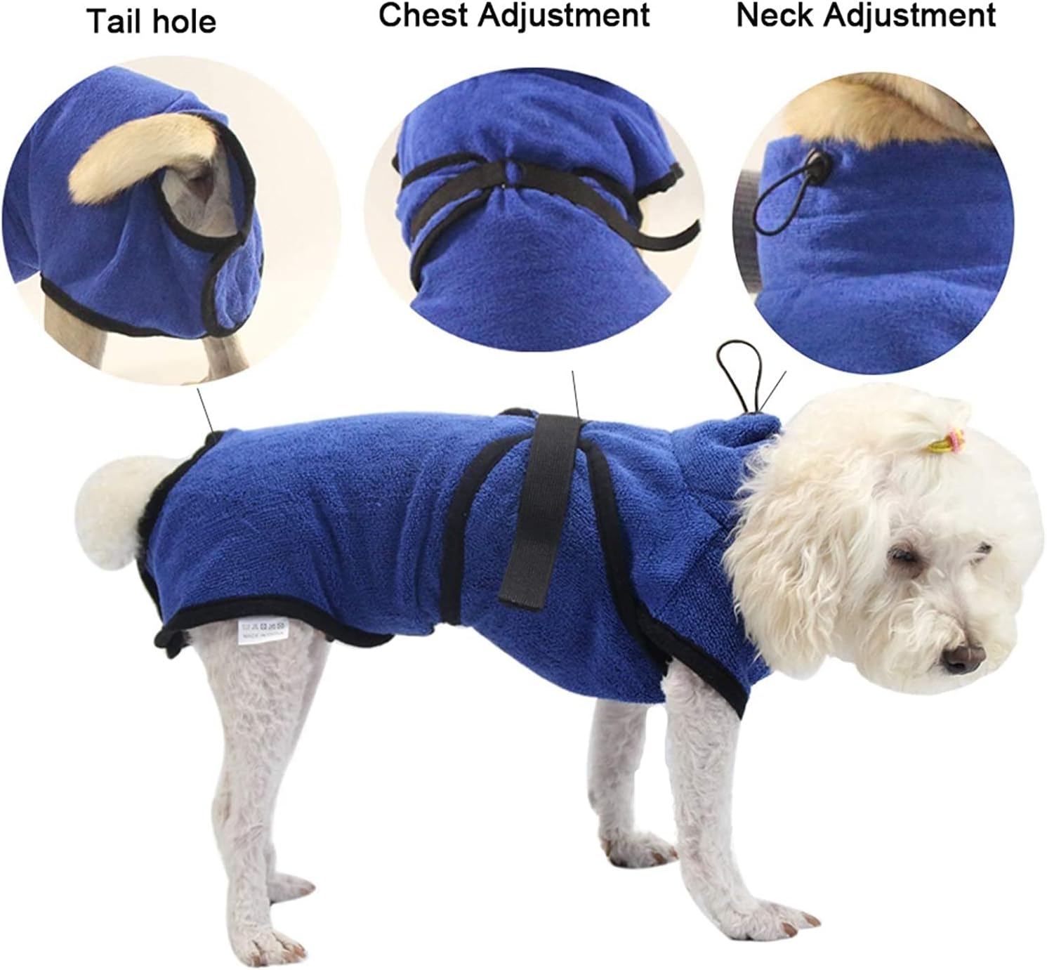 犬のバスローブ マイクロファイバー超吸収性犬バスローブ猫小型 大型犬用 速乾性ペット入浴タオル暖かいコート Color Blue Size Xs 限定価格セール