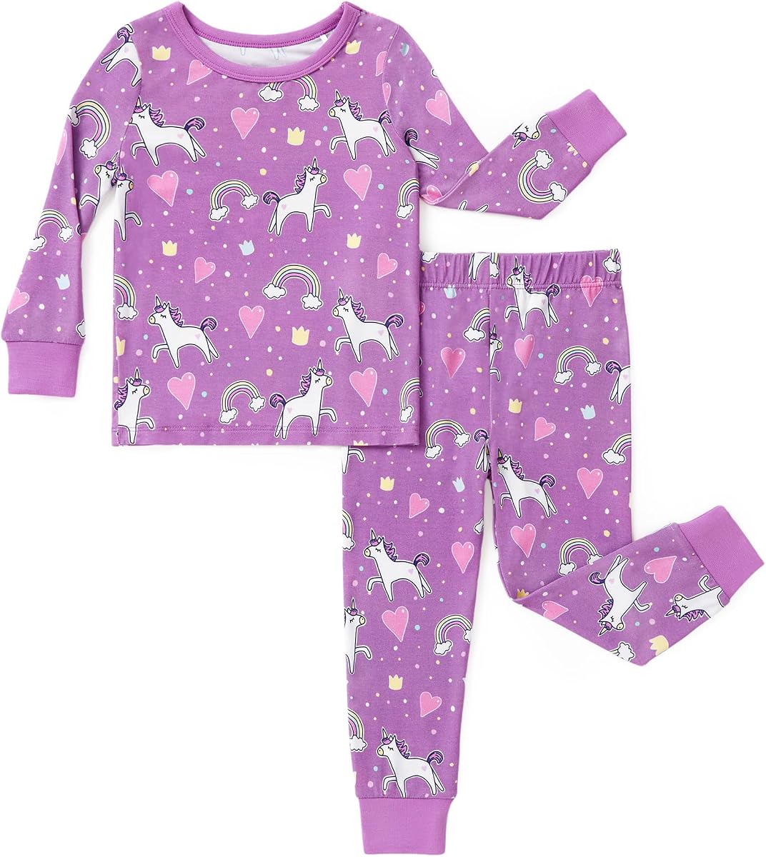 PATPAT Bamboo Viscose Pajama Sets for Toddler Boys & Girls Baby Kids, Ultra-soft Snug fit Pjs Sleepers for Birthday Holiday