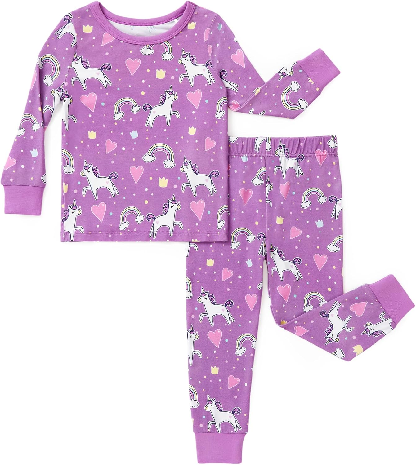 PATPAT Bamboo Viscose Pajama Sets for Toddler Boys & Girls Baby Kids, Ultra-soft Snug fit Pjs Sleepers for Birthday Holiday