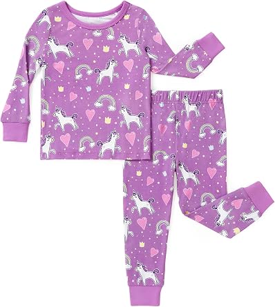 PATPAT Bamboo Viscose Pajama Sets for Toddler Boys & Girls Baby Kids, Ultra-soft Snug fit Pjs Sleepers for Birthday Holiday