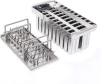 Vista 23 de 20PCS Stainless Steel Frozen Popsicle Molds,Commercial Popsicle Mold Ice Cream Stick Holder,Ice Cream Pops Bars Maker Freezer Tray,Silver 0.8mm