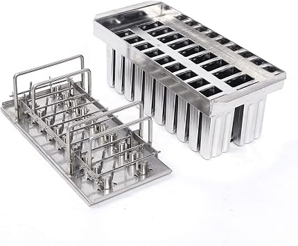20 Pcs Stainless Steel Ice Cream Pop Molds, Commercial Pop Mould Frozen Maker Ice-Pop Mould