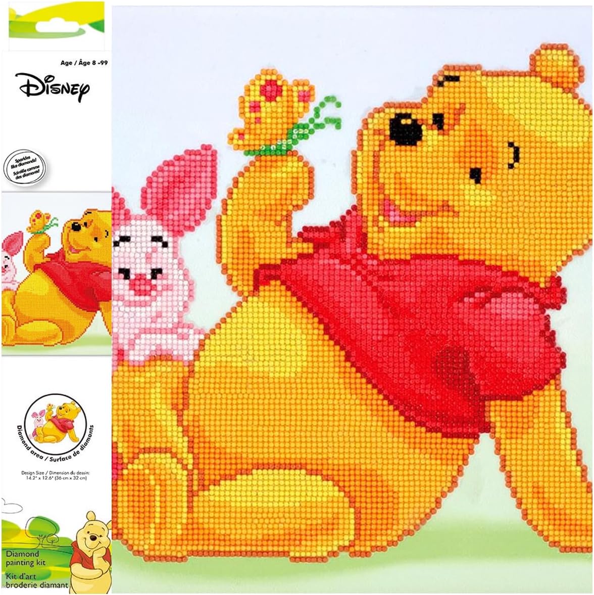 DIAMOND DOTZ Disney Winnie The Pooh with Piglet Diamond Painting Kits for Adults - Diamond Art Kits a Relaxing Creative Craft Kit with Dotz Gems 14x10