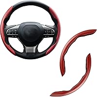 Vista 16 de Amiss Funda de Volante de Fibra de Carbono Antideslizante para Auto/Accesorios Interiores, Protector de Volante Universal Segmentado Mariposa 99%