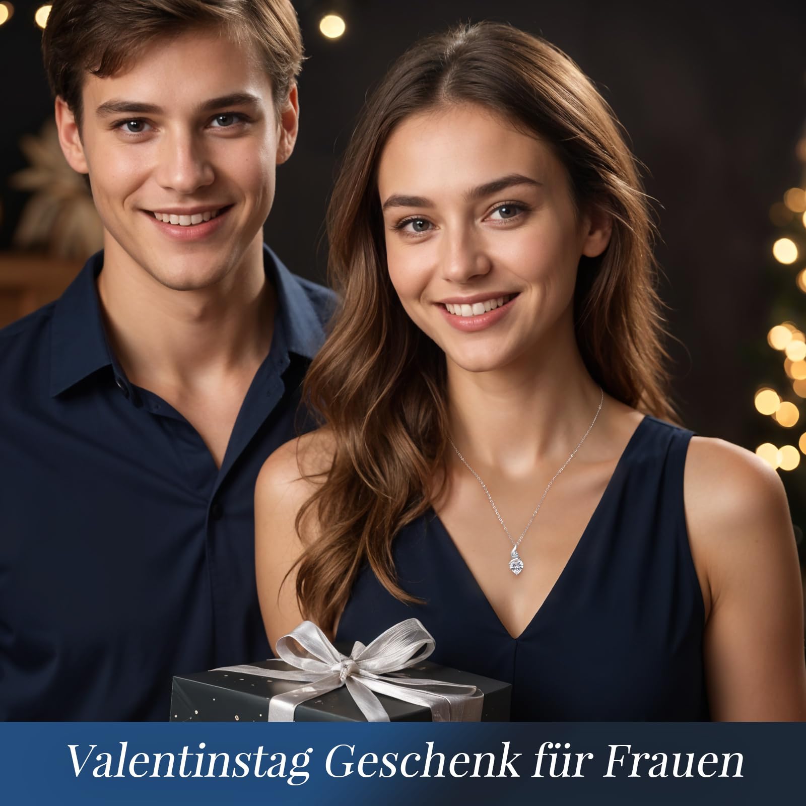 LOUISA SECRET Regalo di San Valentino per lei Pendente Infinity Heart da donna in argento sterling 925 con pietra portafortuna Collana Flame of the Heart da donna, Natale o compleanno per donne