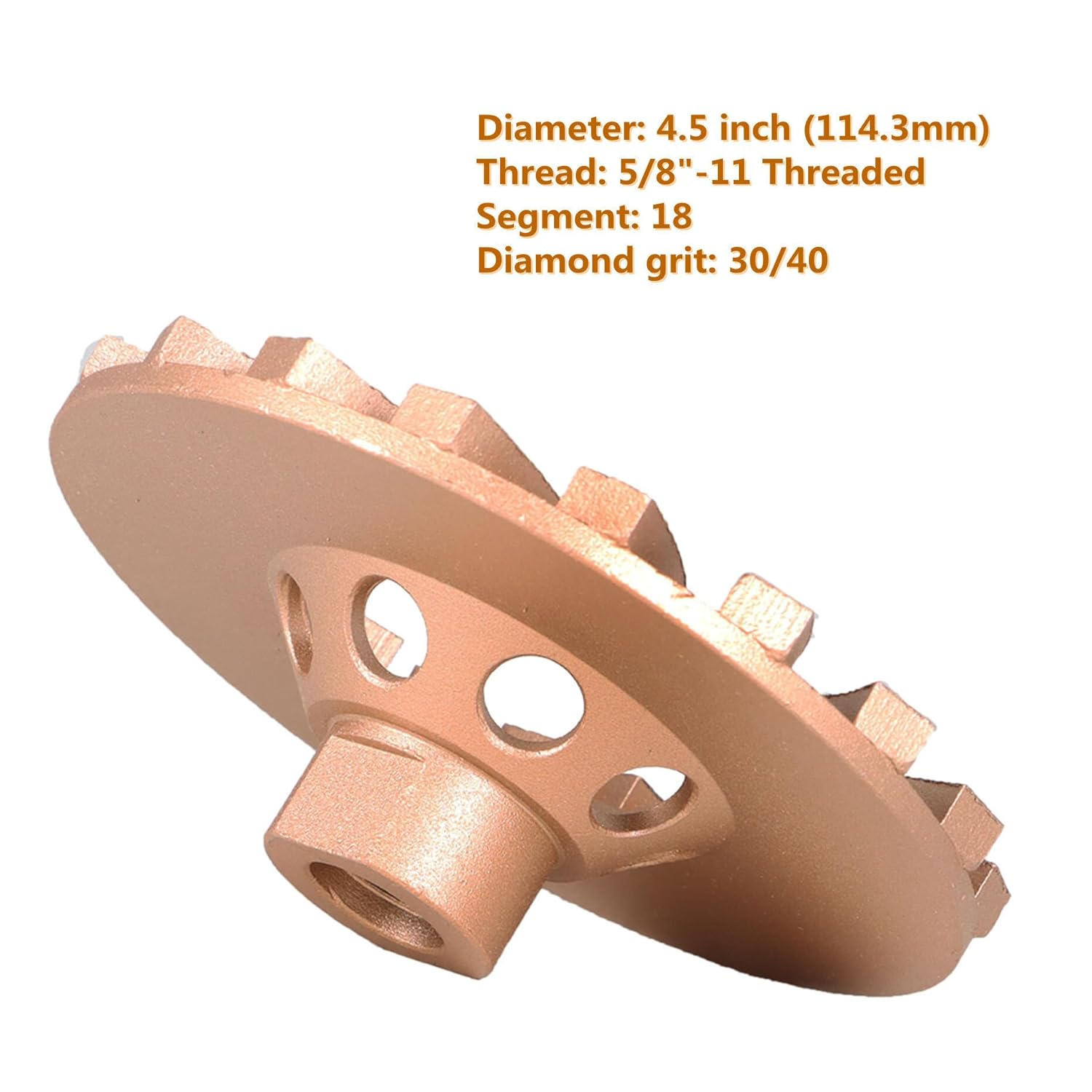 kimllier 4-1/2 Inch Concrete Grinding Wheels 18 Turbo Diamond Segments 5/8 Inch -11 Arbor Diamond Grinding Wheel Fit for Concrete and Masonry