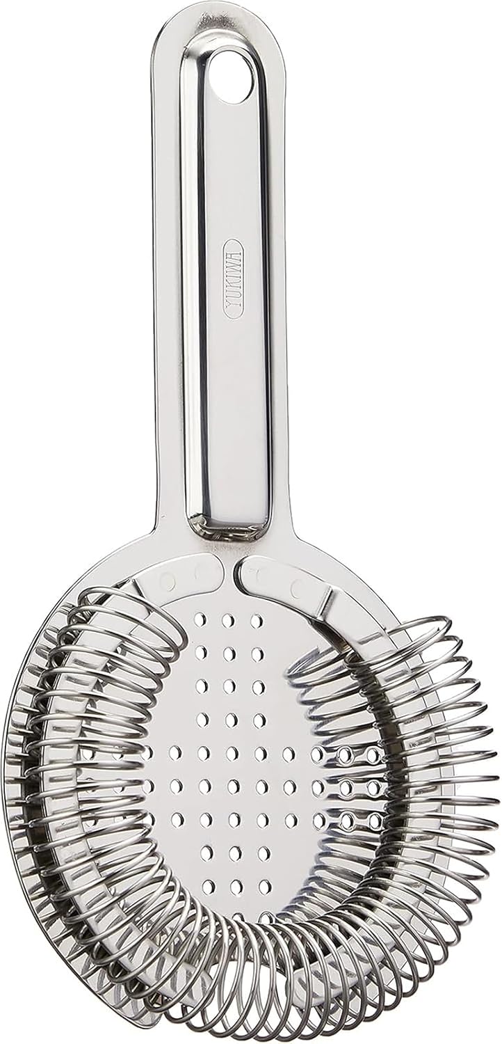 Sanho Sangyo YUKIWA Q-03302025 Mixing Glass Cocktail Strainer, Silver, H 4.5 inches (11.5 cm), Baron / No Ears