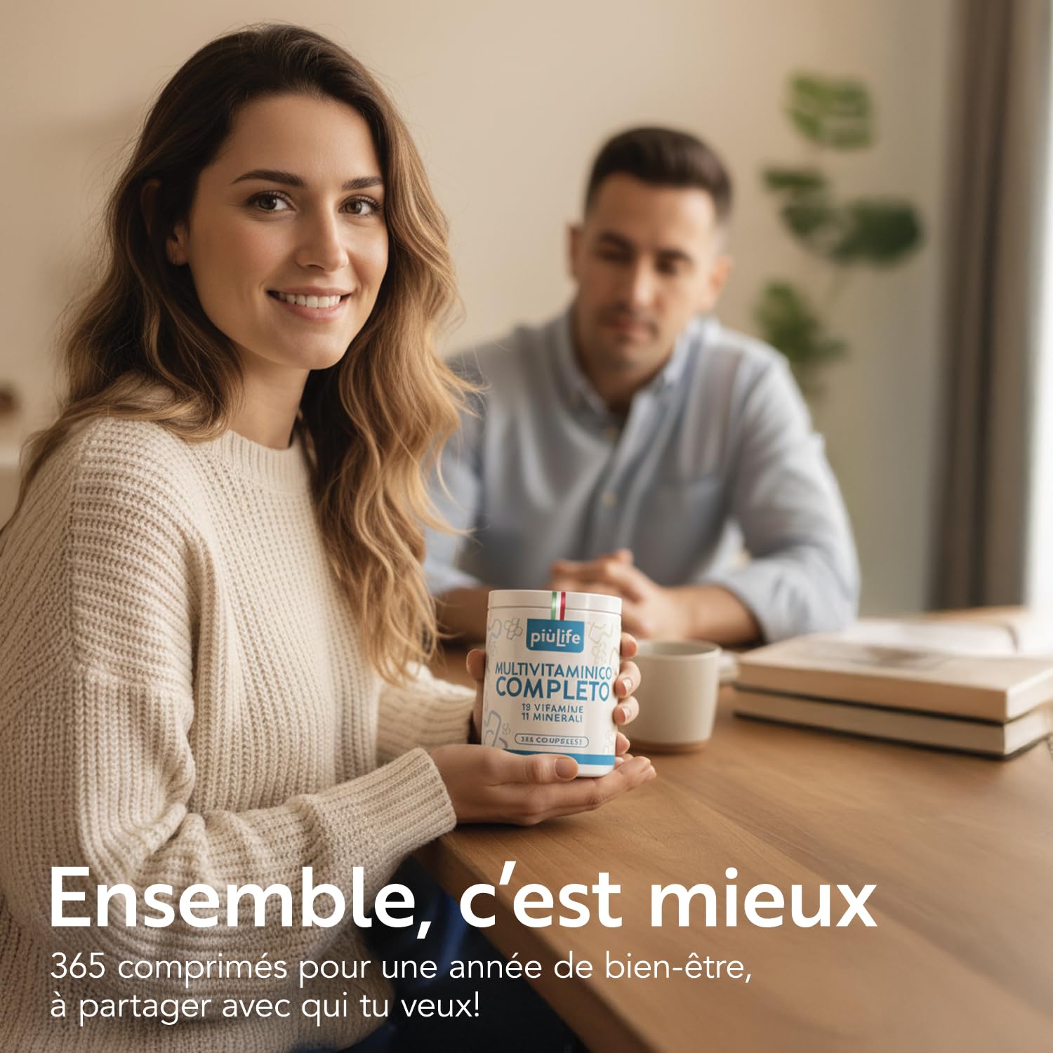 Multivitamines Et Minéraux 1 Par Jour PiùLife (lot de 2), Immunité Adulte Homme Femme Enfants, Vitalité Energie Defense, Hiver, Vitamine D B C Calcium Zinc Fer Magnesium | Immunité Adulte Homme Femme Enfants, Vitalité Energie Defense, Hiver, Vitamine D B