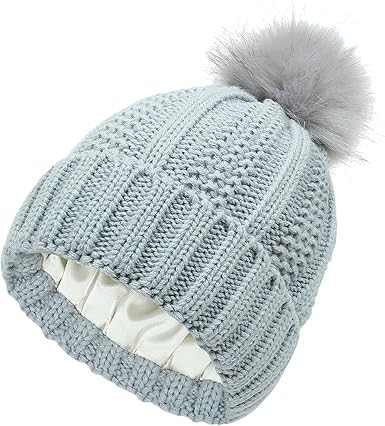 Gorro Invierno Mujer - Forro Polar, Pompón Piel Sintética, Talla