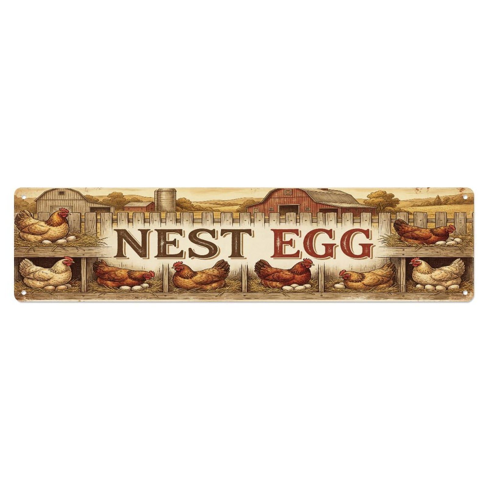 Xanthor Style Metal Tin Sign Vintage Yard Nest Farmhouse Funny Hen Backyard Farm