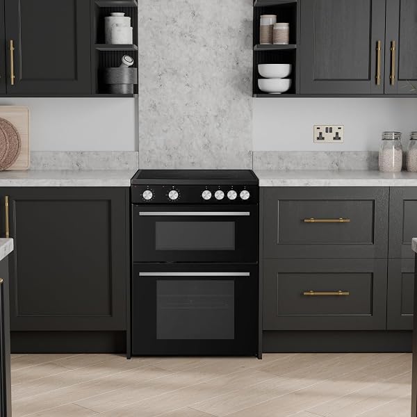 Willow WT60CCB 68L Freestanding Electric Cooker, Twin Cavity Cooker with Ceramic Hob and 31l Grill Cavity, 2 Years Warranty - Black - 2