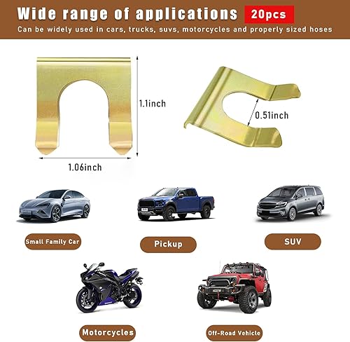 Miniatura 2 de Kewucn 20 clips de línea de freno, retenedores de manguera de freno de metal, soporte de manguera de freno en forma de U, clip de cable de freno de