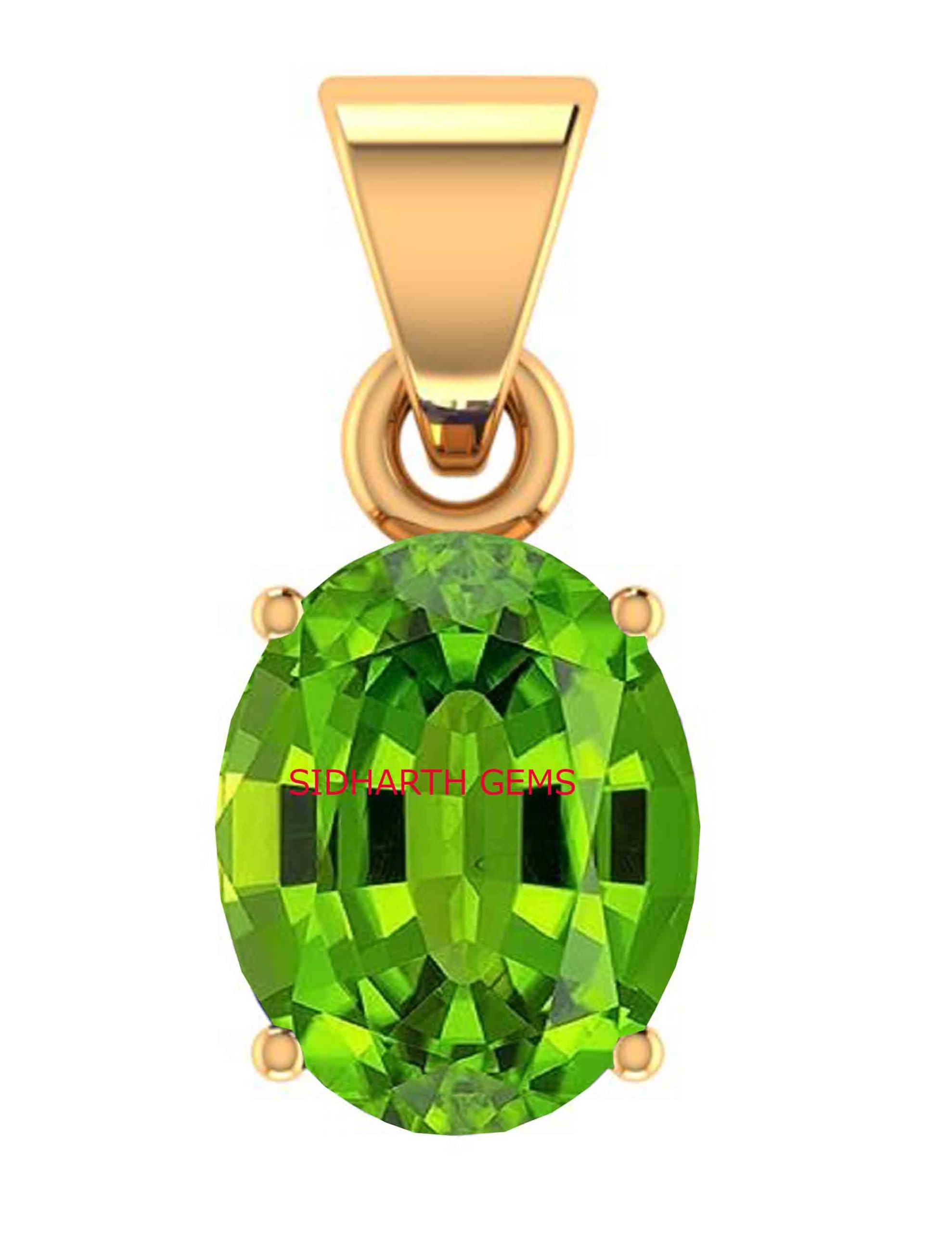 11.00 Carat Natural Peridot Panna Upratna Gemstone Gold Plated Pendant with Lab Certificate-image-14
