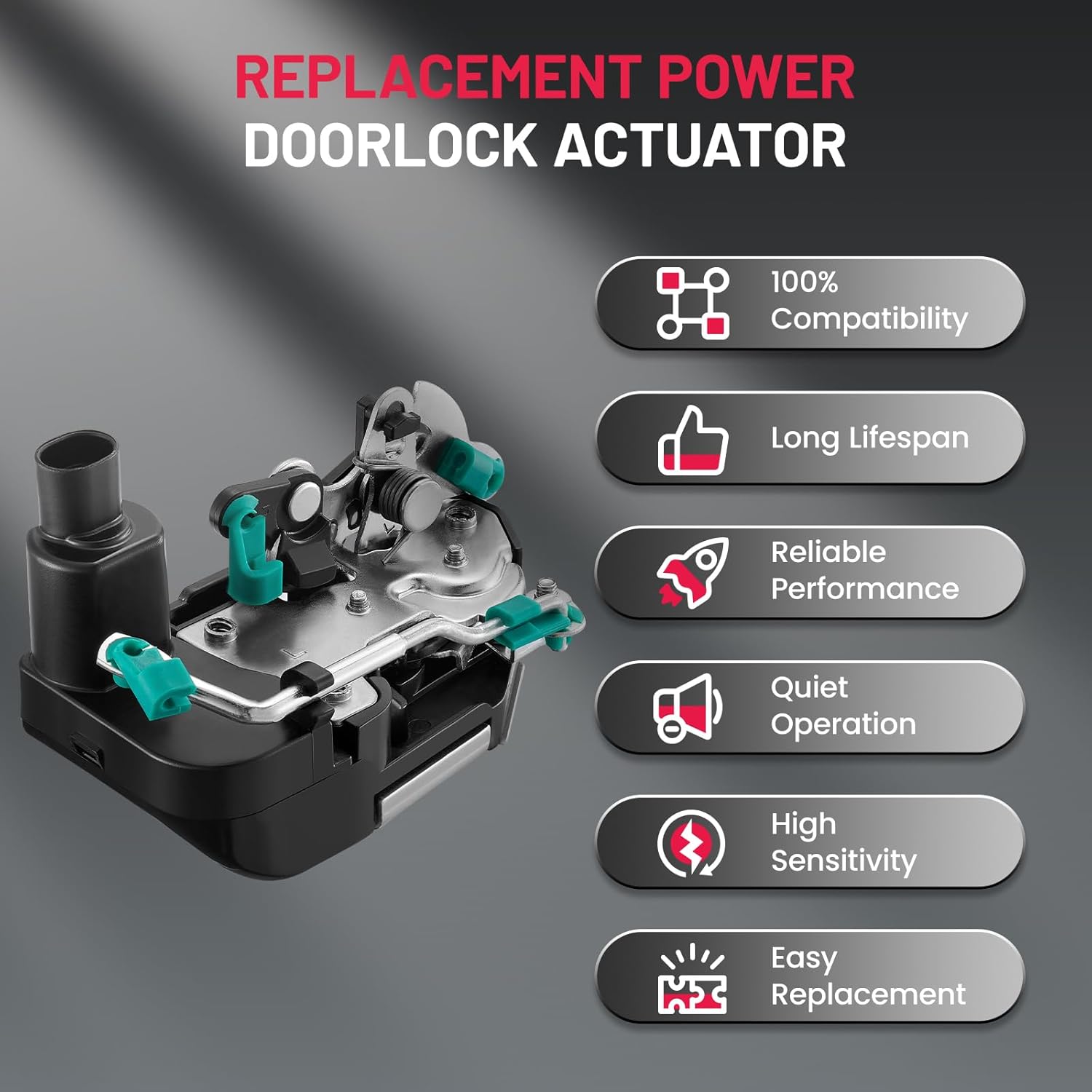 SYERAL Rear Left Driver Side Power Door Lock Actuator Compatible with Jeep Cherokee 1997-2001 Replaces 55235203AC