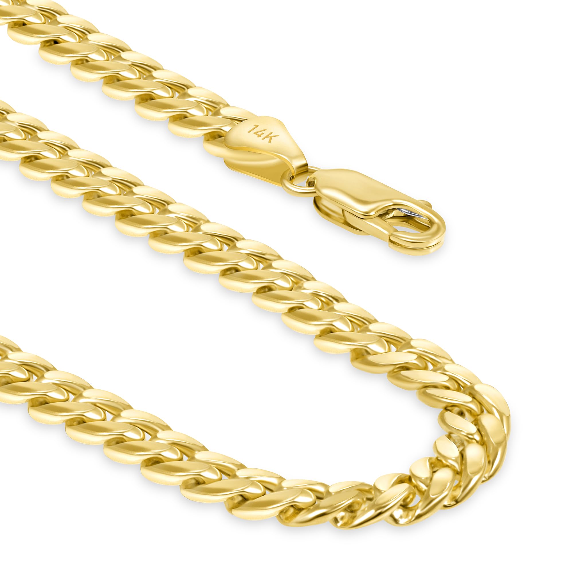 EVAYA 14k Gold Miami Cuban Chain Necklace