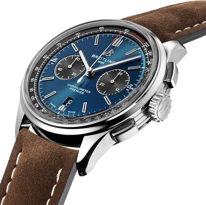 Breitling Premier B01 Chronograph Automatic Chronometer Blue Dial Men's Watch AB0118A61C1X3