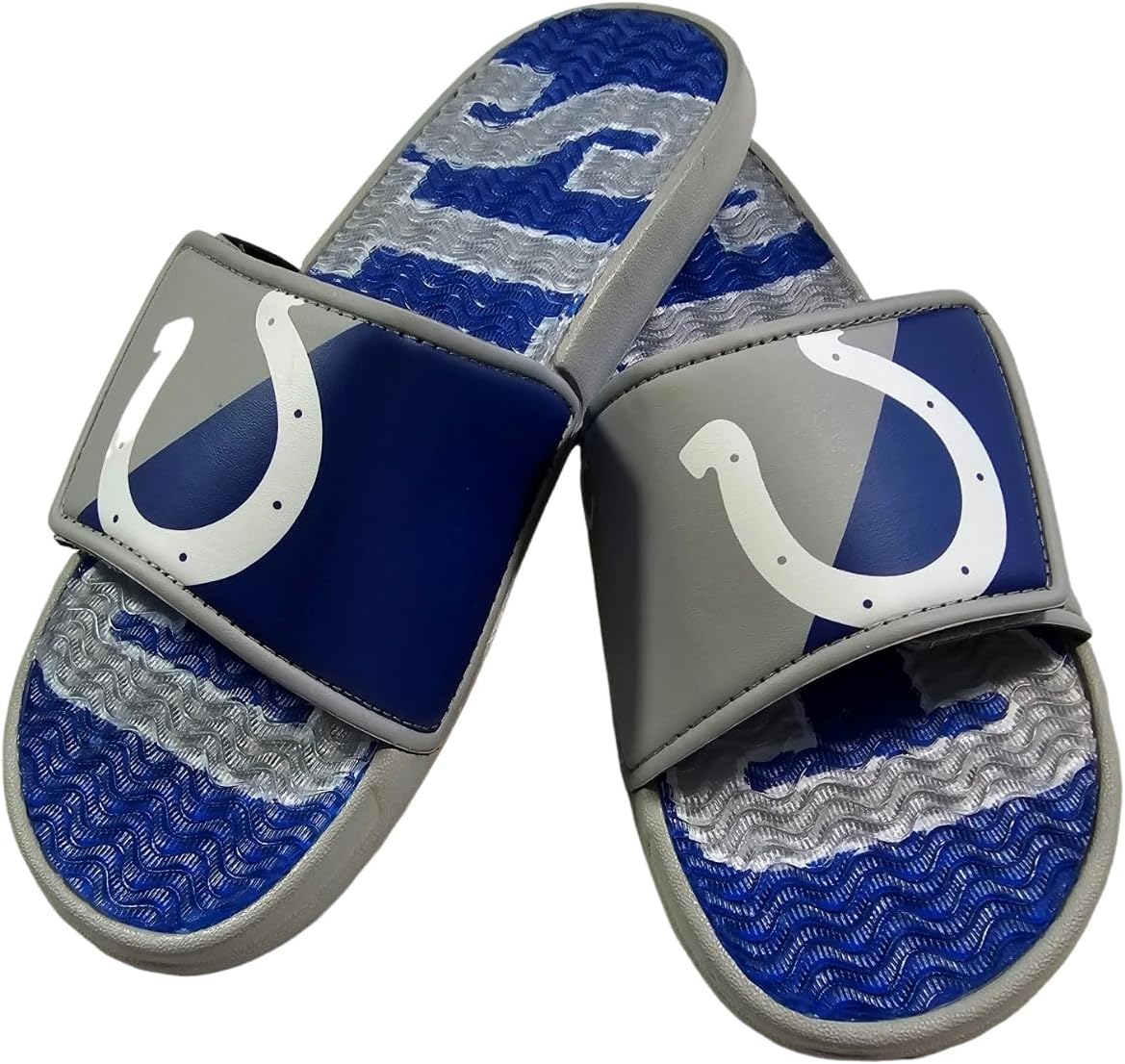 FOCO NFL Unisex Sport Shower Gel Slide Flip Flop Sandals Colorblock Big Logo